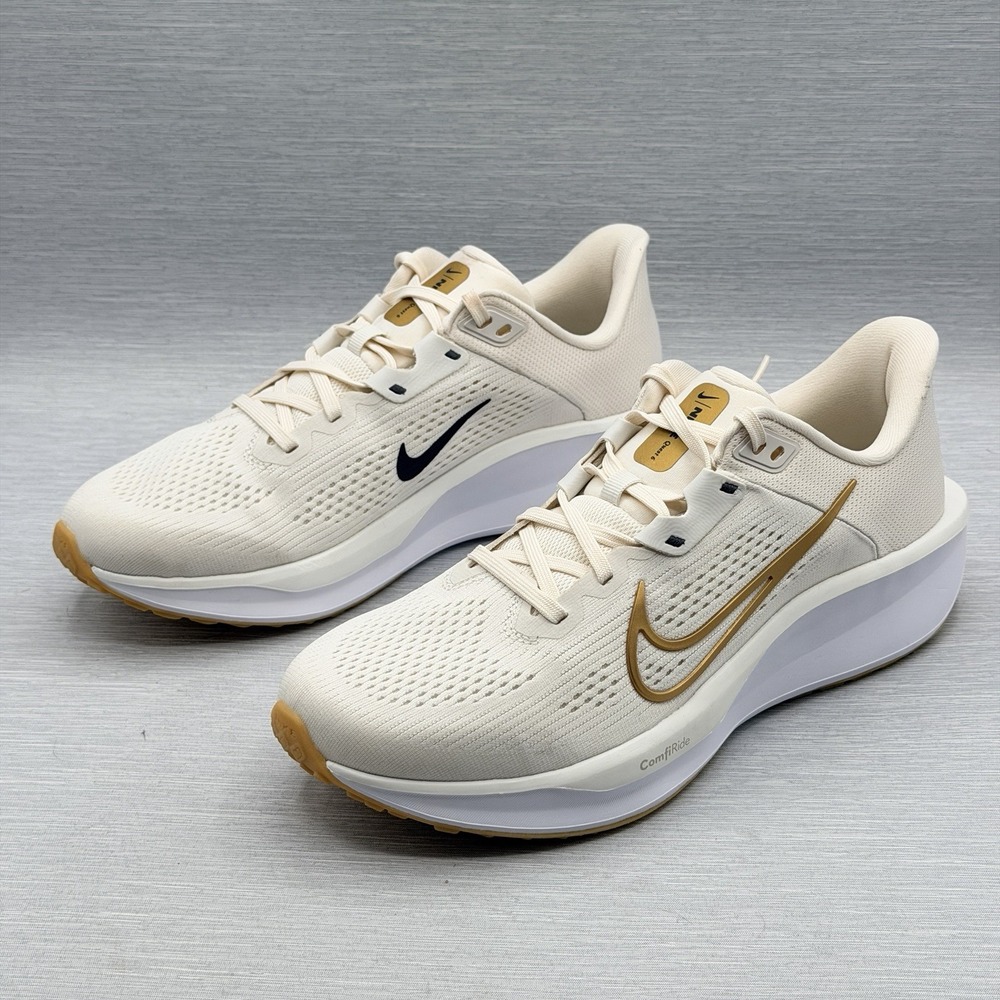 Nike Quest 6 Women's 9.5 Running Shoes Cream White Gold Lightweight FD6034-003